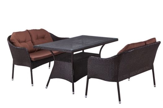 Комплект мебели из иск. ротанга T198A-S54A-W53 Brown